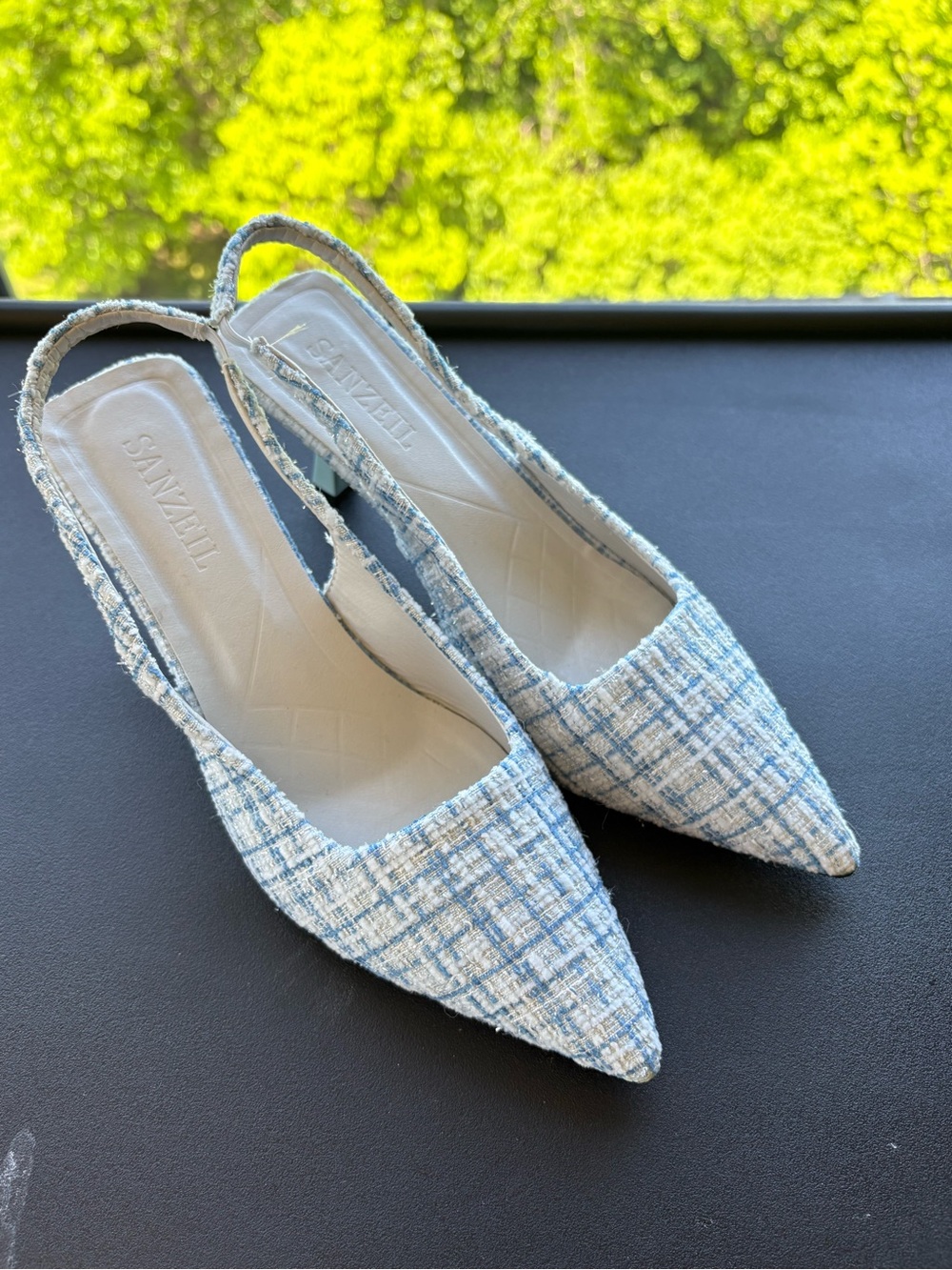 SHEIN Tweed Slingback Kitten Heels – Size 37 – Brand New ✨